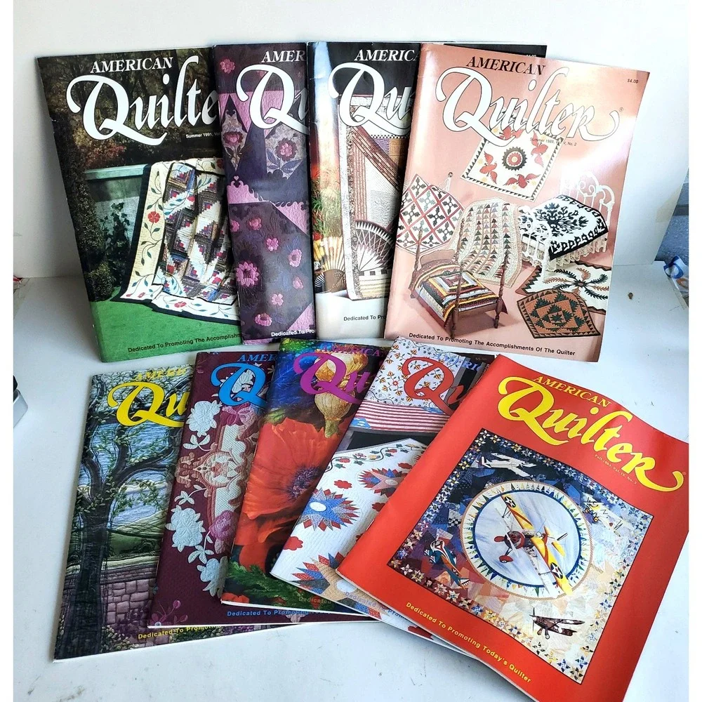 American Quilter Vintage 1990's Magazine lot of 9 with patterns